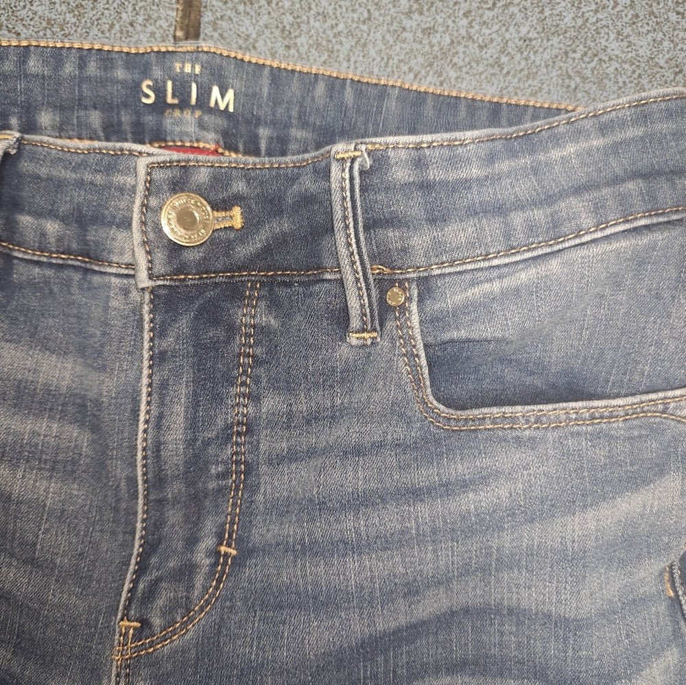 White House Black Market The Slim Crop Women's Ligh Blue Jeans Size 6 - Picture 6 of 14